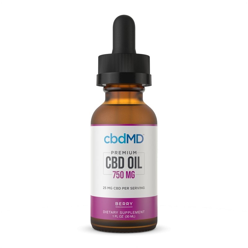 cbdMD CBD Oil Tincture Drops 30mL Berry Flavor - DirectHemp.com