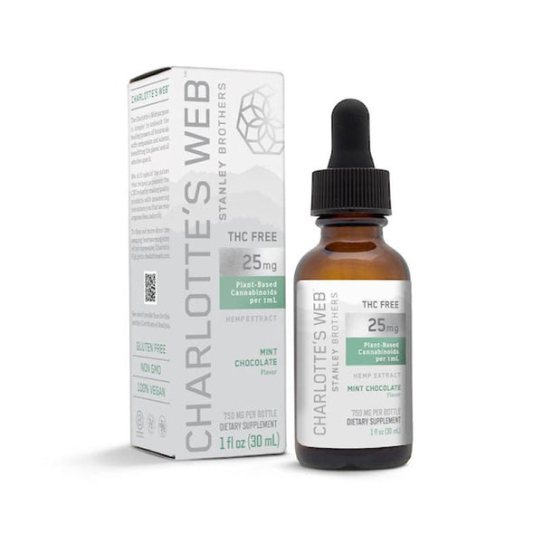 Charlotte's Web CBD Oil: 25mg THC Free (Mint Chocolate) 750mg⎢30mL - DirectHemp.com