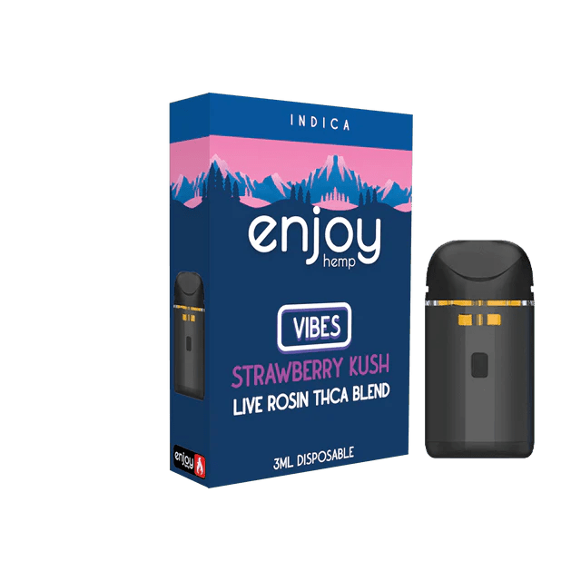 Enjoy Hemp 3g THCA Blend Disposable Vape | Indica | Strawberry Kush | Vibes - DirectHemp.com